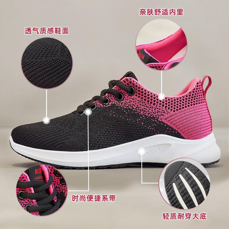Nisex2 spring new casual sports shoes breathable fly-woven sports shoes fashion student shoes