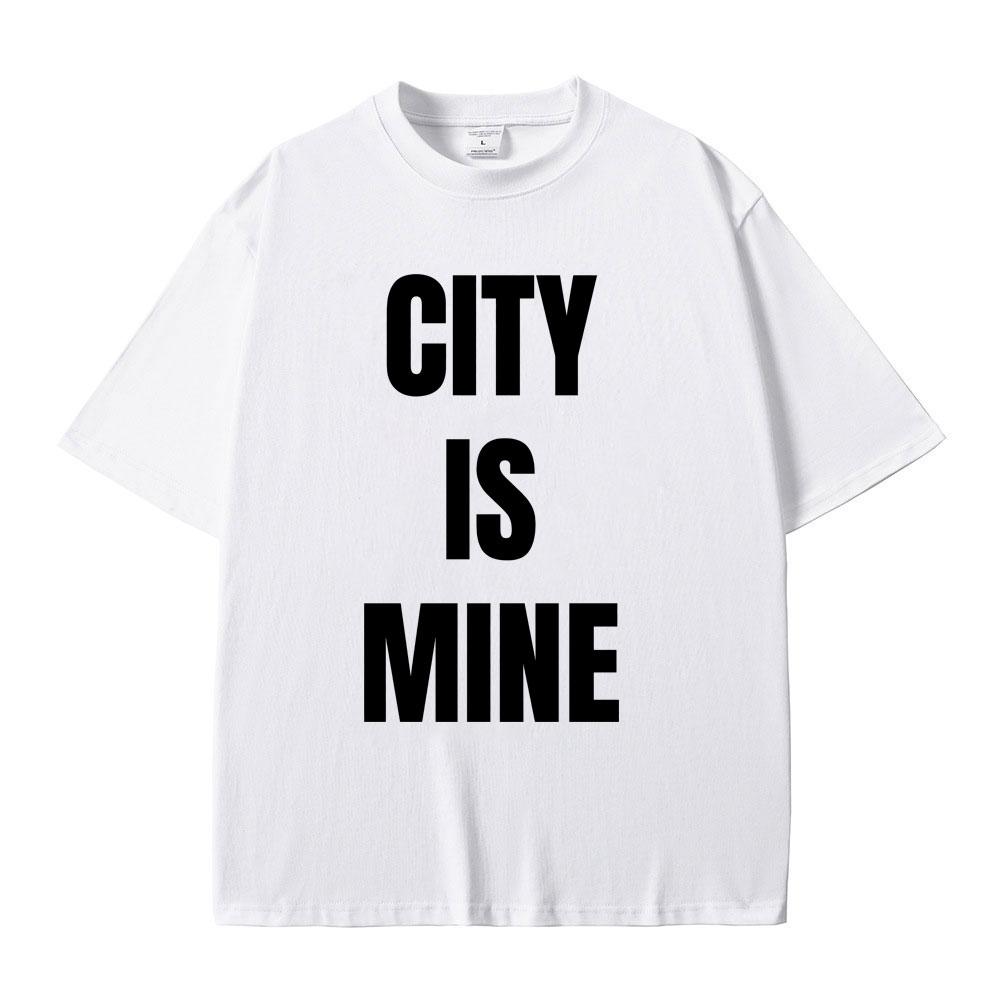 Rapper Letter City Is Mine Letter Same Style Print TShirt Unisex Hip Hop Fashion T Shirts Unisexs Casual Cotton Vintage T Shirt