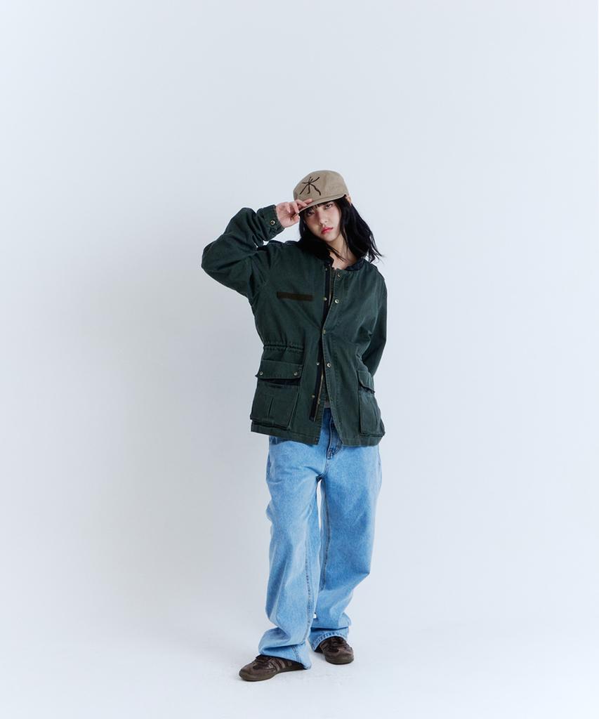 PARADIGMFILM [Ep.03] Washed Leather Mix Field Jacket (Khaki)