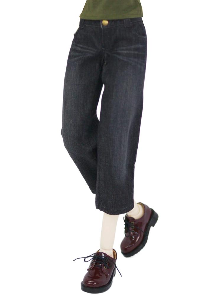 Petite Marie DDS Compatible Wide Wide Stretch 60cm BJD Doll Clothes 1/3 Okayama-Processed 8-Length Jeans, Black, KOJIMA-Processed Jeans, Low-Rise