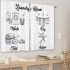 Fresh Pastoral Laundry Short Curtain Washing Drying Folding Repeated Slogan Decoration White