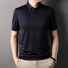 Men's Mulberry Silk Short-sleeved T-shirt Men's Summer Lapel Middle-aged Silk Polo T-shirt for Men