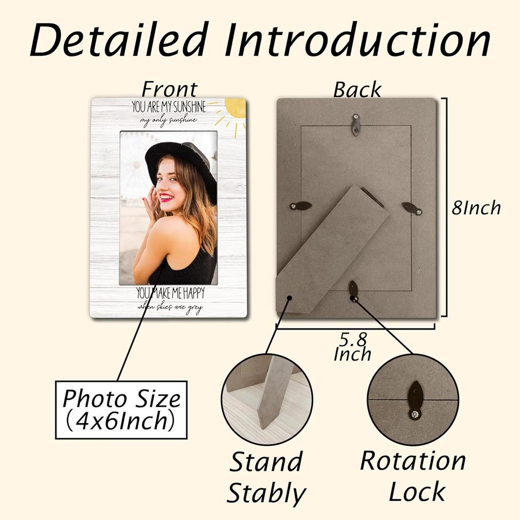 You are My Sunshine 4x6 Picture Frame, Sunshine Picture Frame, Birthday Gifts for Daughter Son Kids, Baby Girl Boy Photo Frame, Sunshine Nursery