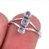 Ювелирное кольцо из стерлингового серебра 925 пробы с натуральным танзанитом, размер 6 v4N15