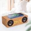 K1 Wireless Bluetooth Speakers Wooden Digital Clock TV BT Sound Box Heavy Bass FM Radio Stereo Surround Sound Bar