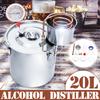 8 Gal 30L Distiller Moonshine Alcohol Stainless Copper DIY Home Water Wine Essential Oil Brewing Kit 304 Stainless Steel Boiler