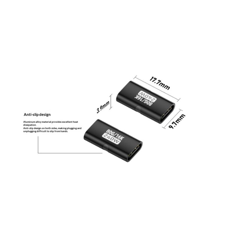 240 Вт Адаптер Type-C Женский-Женский Высокоскоростной PD Быстрая Зарядка USB C Удлинитель Конвертер для Игрового Ноутбука Док-станции