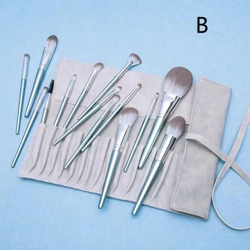 Набор из 14 ультрамягких кистей для макияжа для всего лица, кисти для рассыпчатой пудры, теней для век, профессиональные косметические кисти с мягким ворсом для макияжа