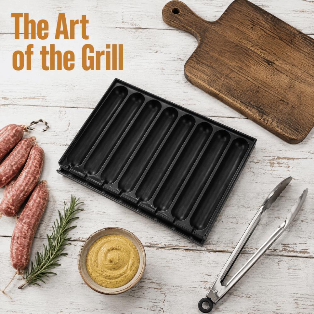 Thickened Aluminum Plate Hot Dog Mould Tray Nonstick Sausage Grilling Plate Picnic Camping