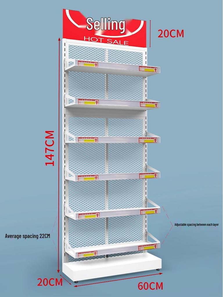 Compact Snack & Gum Display Rack with Multi-Layer Hooks for Supermarkets
