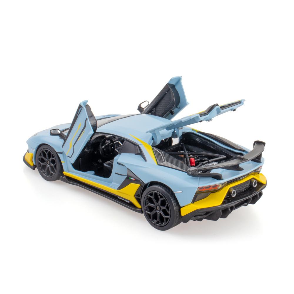 1:24-масштабная миниатюрная модель суперкара Aventador SVJ63 из сплава, откидной автомобиль со звуком и светом для детей и взрослых, коллекция подарков