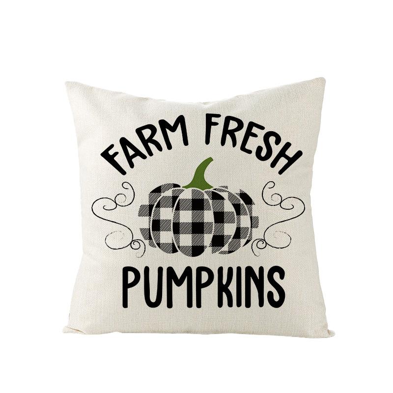 Thanksgiving Pillowcase New Autumn Pumpkin Polyester Peach Skin Printed Sofa Pillow