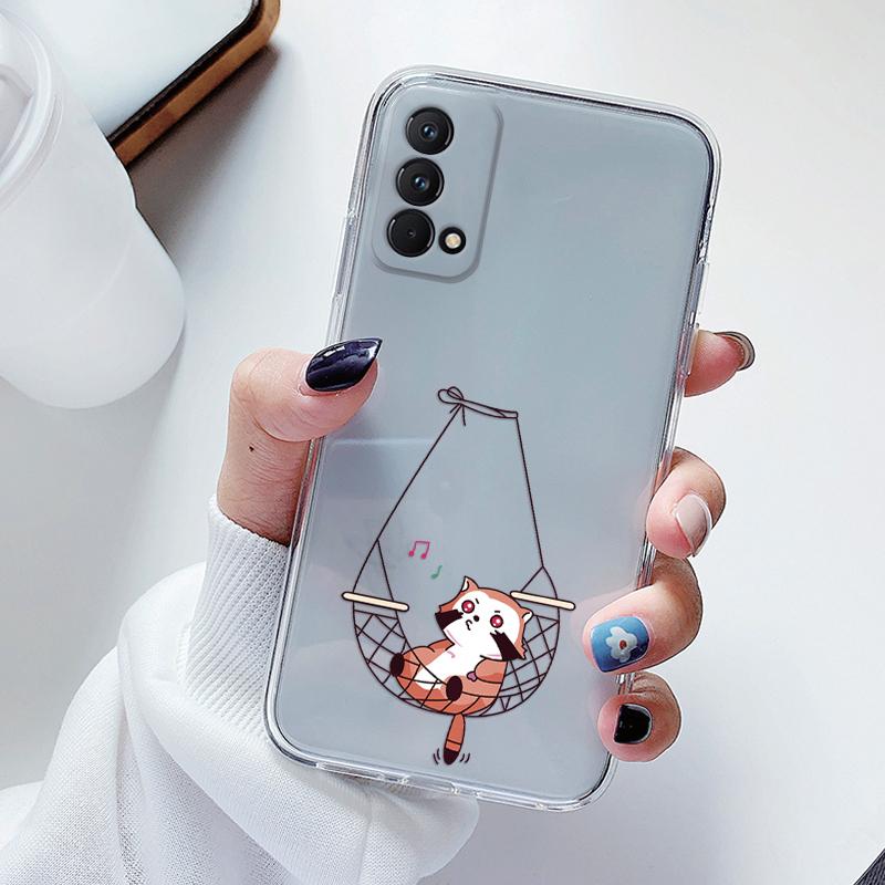 Чехол для телефона Realme GT Master Edition TPU Funda Милый мультяшный кот Лягушка Расписная крышка для Realme Q3 Pro Carnival Прозрачный чехол