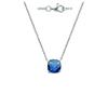 [Q3596] - Silver Necklace 'Sissi' Blue Sapphire Silver (rhodium Plated) - 8 Mm