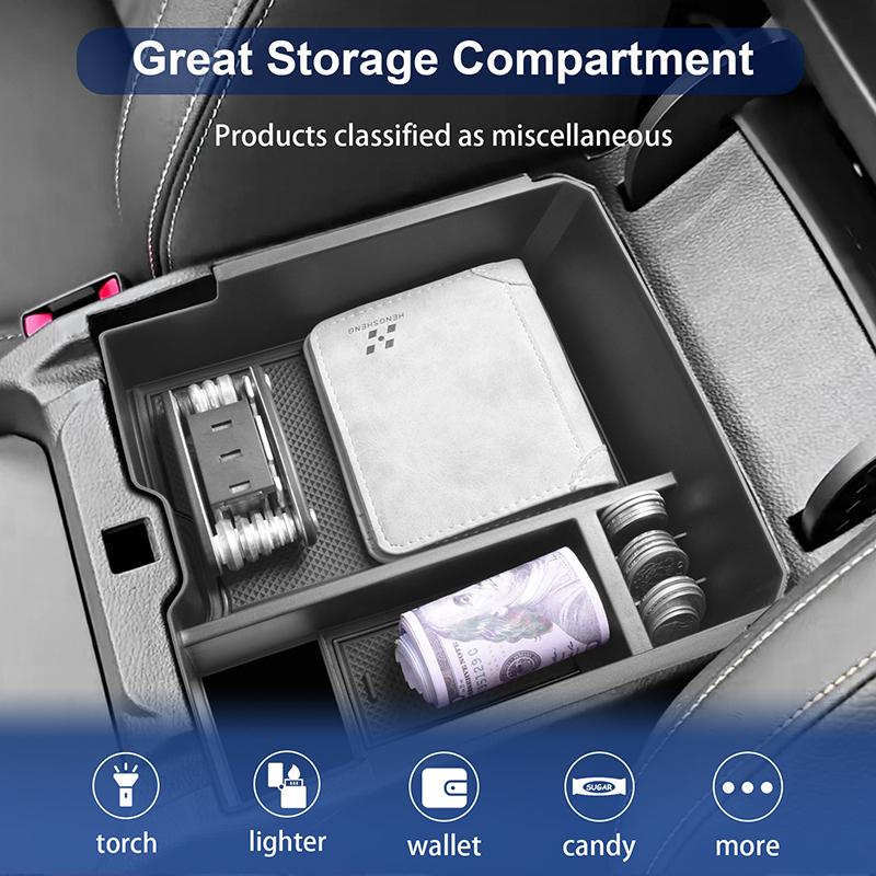 Car Armrest Storage Box Tray Console Organizer Holder for Ford Ranger&Ranger Raptor 2024 Electric handbrake Interior Accessories