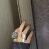 Преувеличенный Новый Дизайн Кольца-Кольца Открытые в Форме Семени для Женщин Мужчин Модные Вращающиеся Кольца с Мелкими Бусинами Вечеринка Украшения Подарки