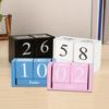 1Pcs Cute Vintage Desktop Wooden Letters Calendar Cube Block Home Decoration Accessories Prop Letter Wooden Calendar