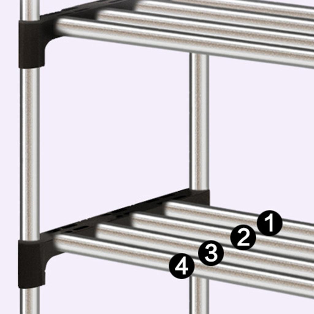 Tall Shoe Rack 10 Tier Large Capacity Dust Prevention Metal Structure Shoe Storage Cabinet with