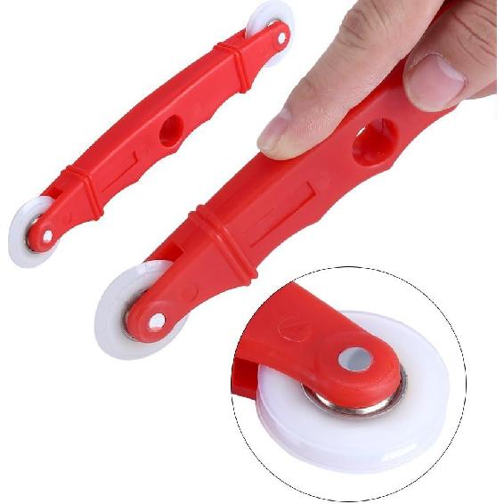 Screen Rolling Tool with Nylon Wheels Screen Spline, Roller Tool with Plastic Handle, Sliding Screen Door Roller, Screen Door Roller, Nylon Double
