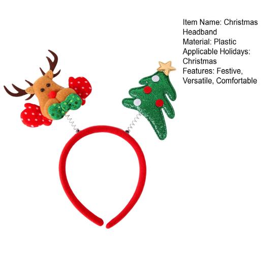 Рождественская повязка на голову с рогом оленя, повязка на голову в виде звезды Санта-дерева, праздничный обруч для волос, аксессуар для косплея для женщин и детей