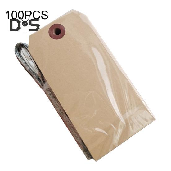 100 шт. пустые этикетки для доставки с проволочными бирками для еды, одежды, вина, этикетки для маркировки инвентаря, поделок