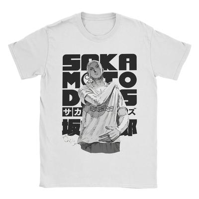 Винтажная футболка Sakamoto days Таро Сакамото Мужская Хлопковая с Коротким Рукавом Круглый Вырез Летние Топы Рубашки