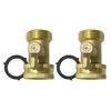 2 Pieces Portable Sturdy Brass Hose Shut Off Valves with Extended Handle Fit 3/4Inch Garden Hose Connectors Daily Use