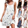 Женская мода, повседневная пляжная одежда с принтом и карманами, повседневное летнее пляжное платье без рукавов