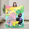 Милое Мультяшное Фланелевое Одеяло Les Barbapapa Теплое Плед для Путешествий на Открытом Воздухе Новинка Покрывало Чехол на Диван-Кровать