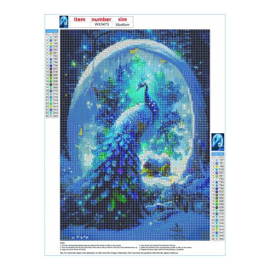 DIY алмазный художественный набор павлиний узор яркий цвет уменьшить стресс повысить уверенность квадратный круглый мозаичный комплект домашний декор