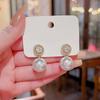 S925 Silver Needle Zircon Pearl Pendant Earrings - Versatile, Light Luxury, and Trendy Celebrity Style