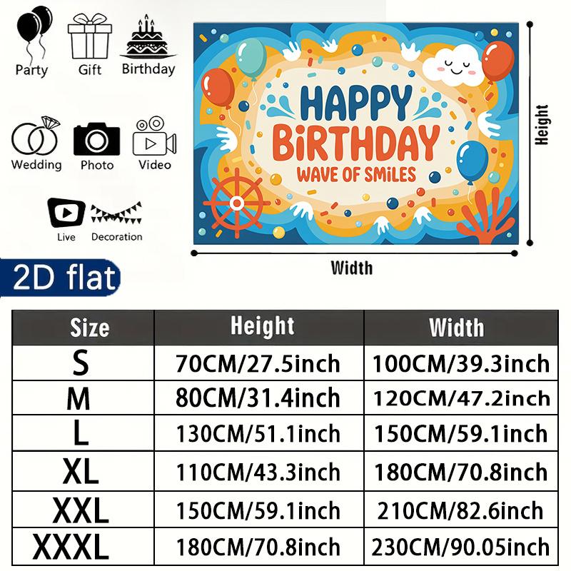 1pc 2D Flat Party Backdrop - Room Wall Decor