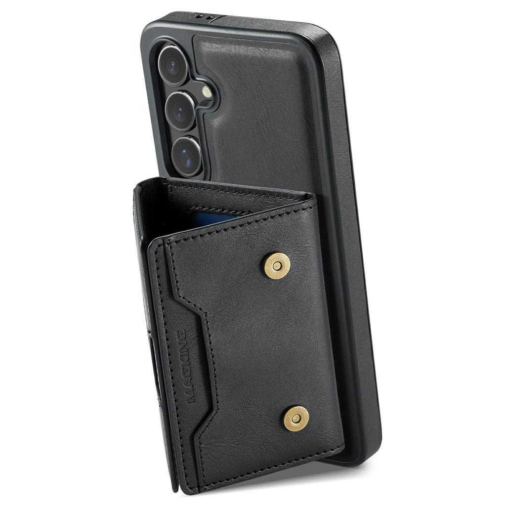 MAGKING K4 Series For Samsung Galaxy S24 FE Magnetic Case Detachable Wallet PU TPU PC Phone Cover