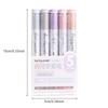 5pcs Mild Colors Highlighter Pens Set, Morandi Protect Vision Soft Chisel Brush Tip - Hued & Sparkling Fluorescent Markers