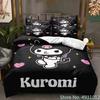 Sanurgente Набор постельного белья Kuromi Melody Наволочка Аниме Постельное белье Мультяшный 3D-принт Детский Взрослый Мальчики Одеяло Пододеяльник Подарок