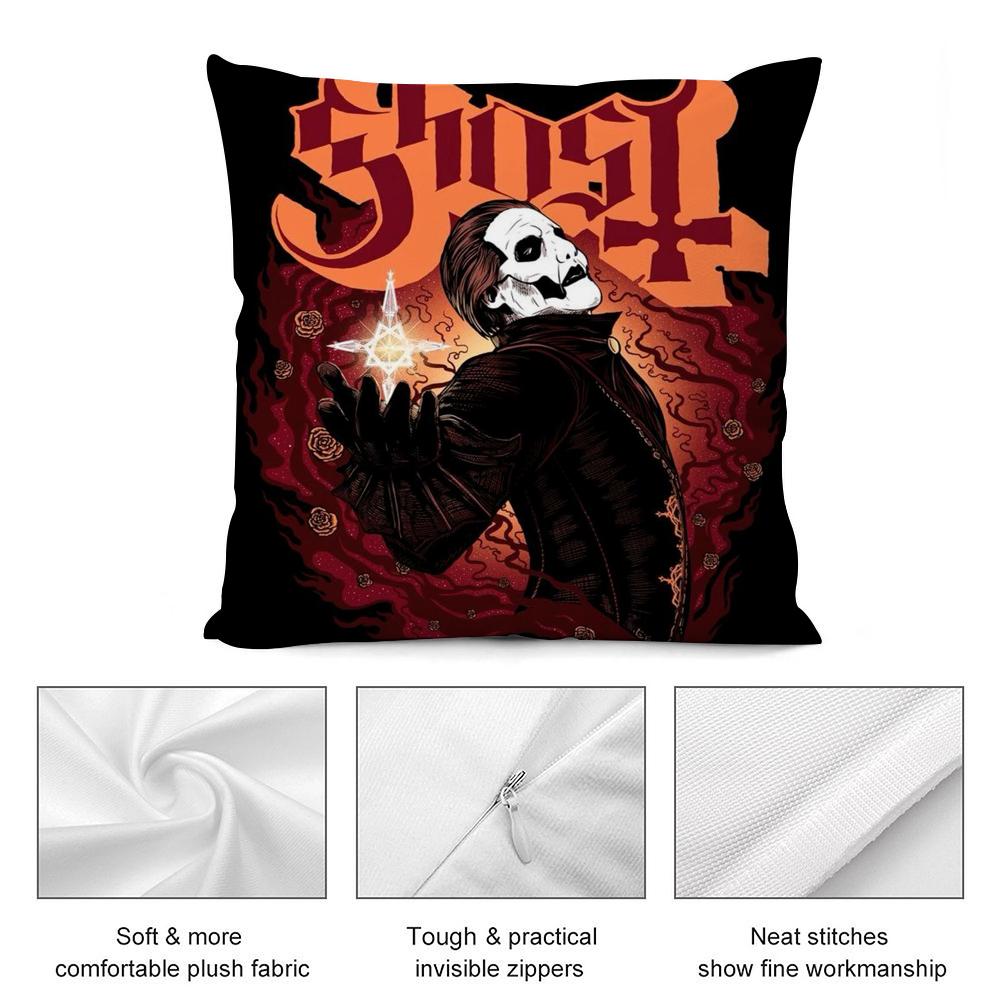 Rock Band Pillow Covers G-GhostS Band Cartoon Pillow Case Short Plush Sofa Decorative Gift Home Double-sided Printing Cushion
