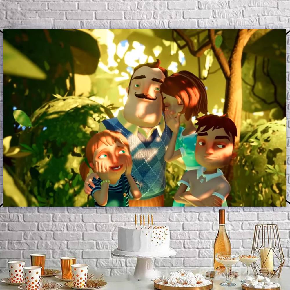 Game HELLO N-NEIGHBOR Photography Backdrops Kids Birthday Photo Background Studio Portraits Photocall Props