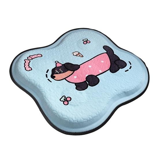 Yousheng Gel Car Seat Cushion Breathable Cooling Ice Silk Mat for Office Chair Cute Cartoon Non-Slip Pad for Summer Driving & Desk Work