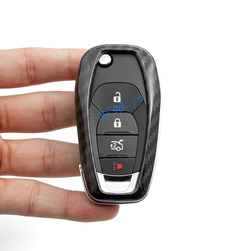 Abs Carbon Fiber Car Smart Key Cover Case Keychain For Chevrolet Chevy Cruze Trailblazer Spark Trax