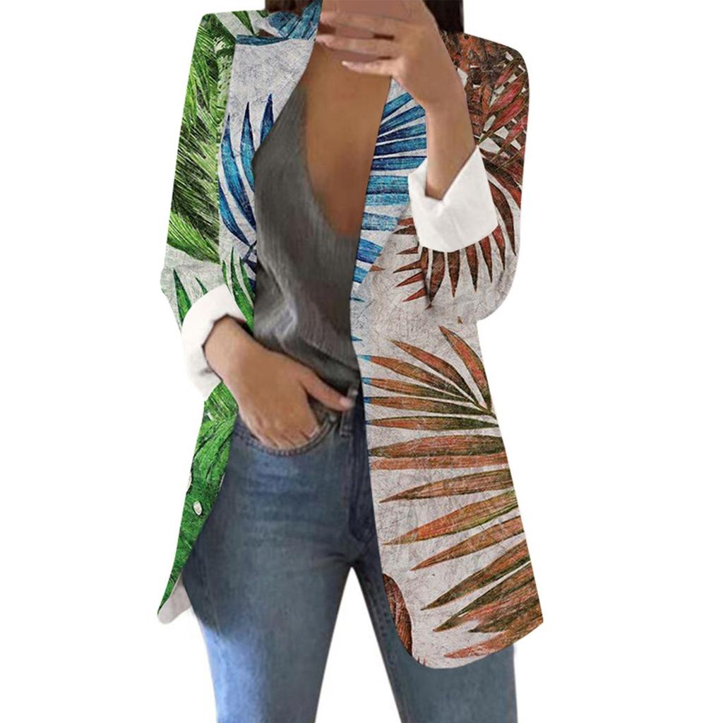 Женский модный повседневный костюм с принтом, свободный удобный кардиган с длинным рукавом, пальто