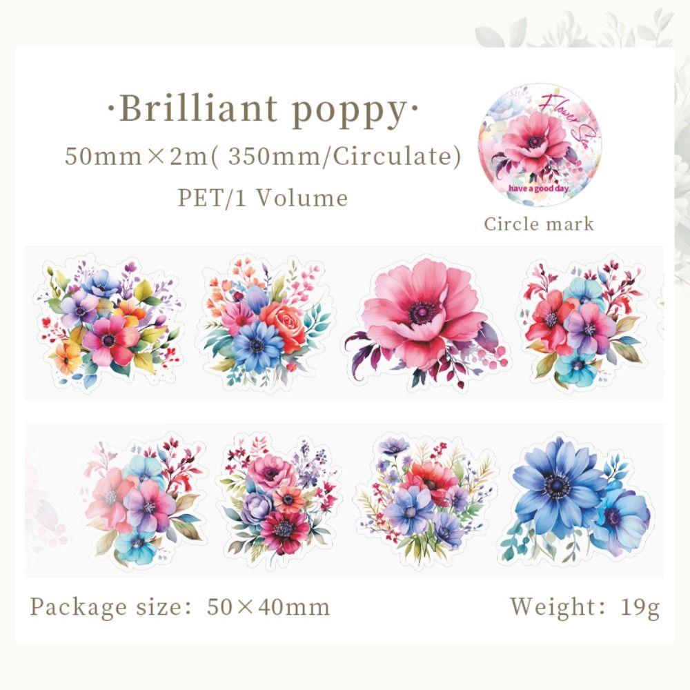 Plant Flower Lovers PET Washi Tape Mr.Paper Masking Tape DIY Sticker Set