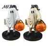 Whimsical Ghost Statue Vintage Halloween Figurine, Cute Spooky Resin with Pumpkin Figurine Bucket And Black Cat for Indoor Kitchen Home Decor