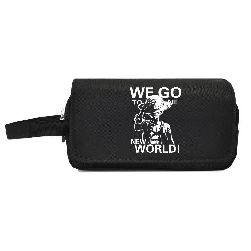 One Piece Large Capacity Pencil Case - Luffy, Zoro, Ace, Law, Sanji Japanese Style Student Stationery Bag