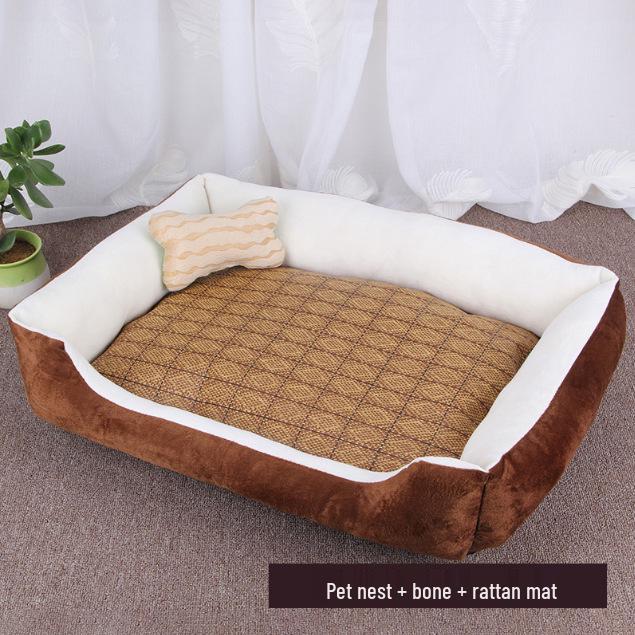 Теплая лежанка для маленьких, средних и больших собак - Гнездо и коврик для домашних животных для собак и кошек