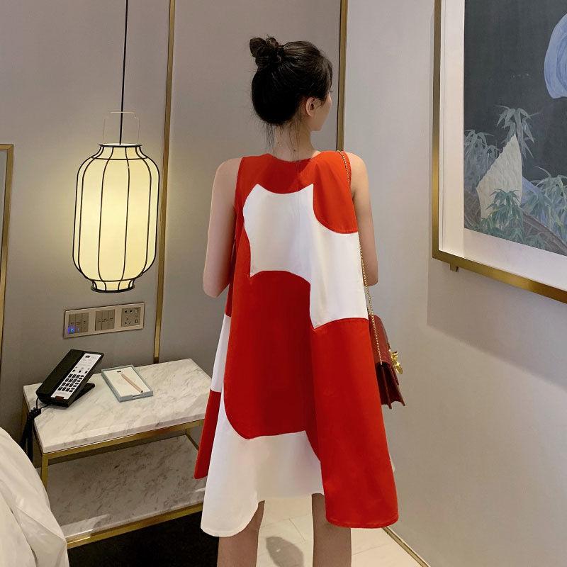 Жилет женское летнее платье без рукавов с круглым вырезом выше колена для дома, свиданий, вечеринок, повседневная одежда