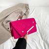 Trendy Street Style Felt Chain Small Square Bag For Women 2023 Fashionable Shoulder Bag