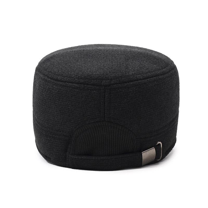 Men's Winter Middle-Aged and Elderly Woolen Flat Cap Outdoor Coldproof Thick Ear Protection Warm Cap