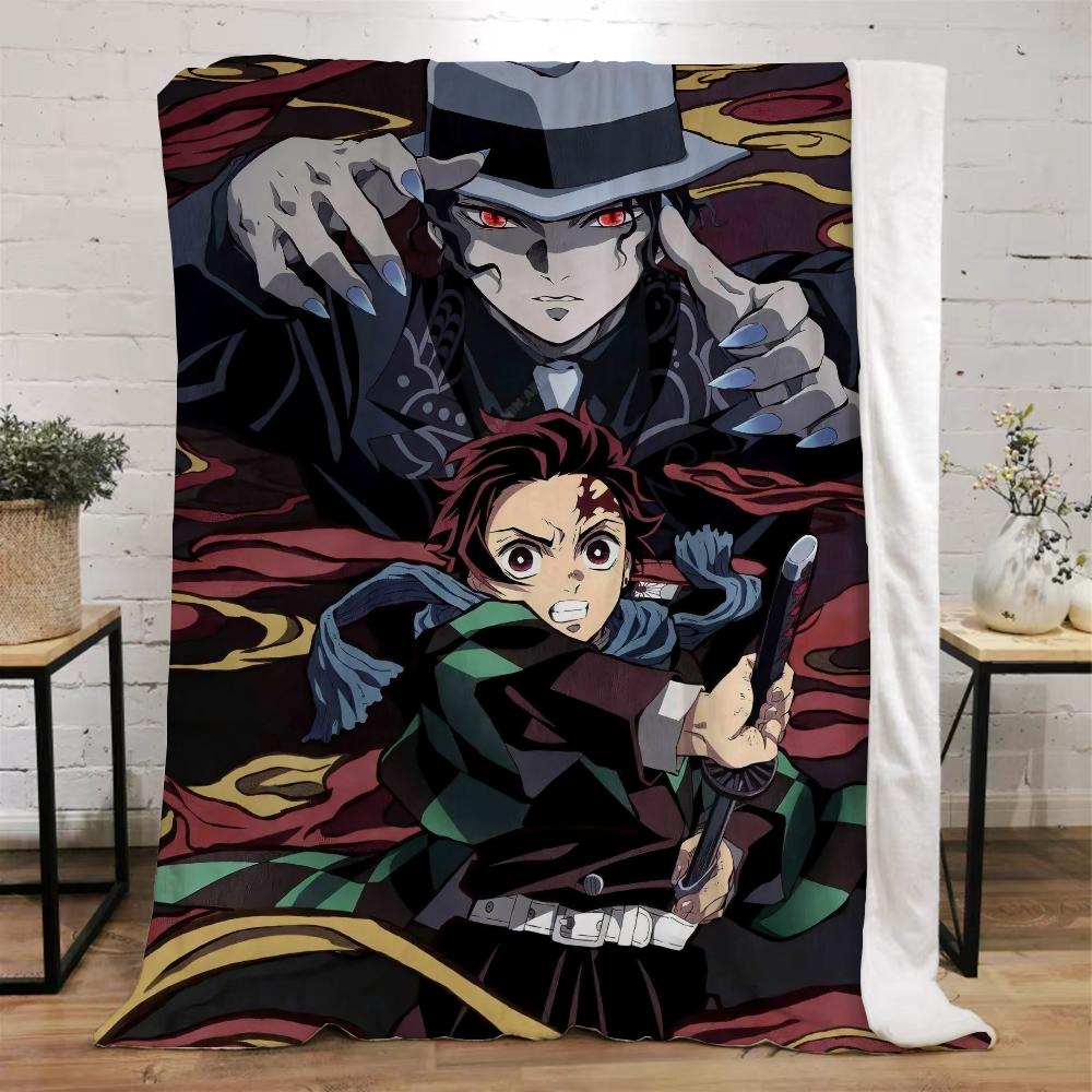 Demon Slayer Смешное одеяло Кровать Индивидуальные одеяла и пледы Микрофибра Постельное белье Дом и украшение Пляжное полотенце Вязаный плед Наколенник