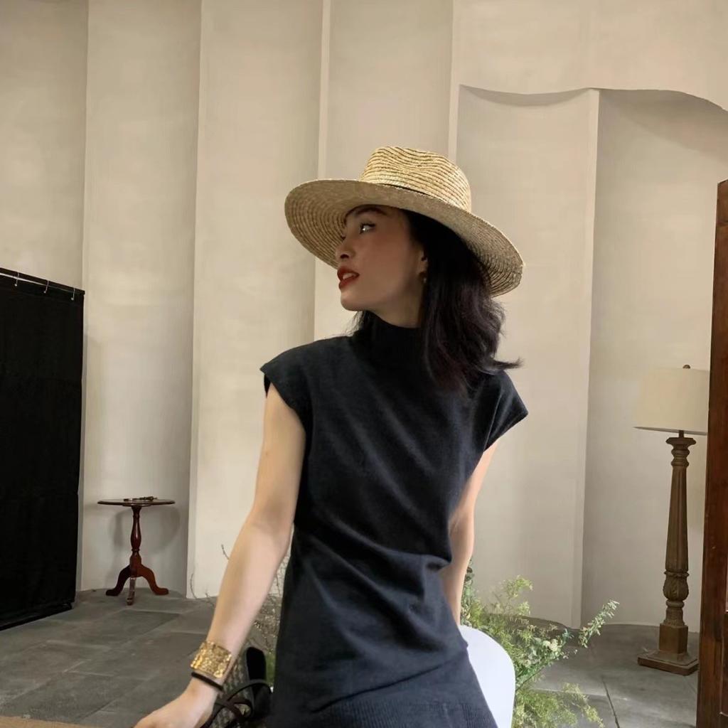 New summer straw big eaves jazz top casual straw jazz hat, sun protection beach outdoor sunshade straw hat women