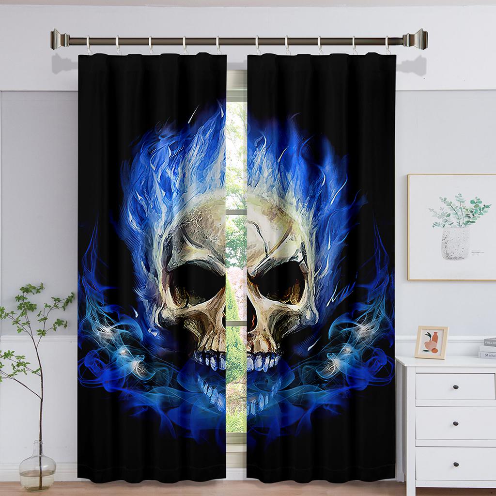 Готовые роскошные солнцезащитные шторы в виде черепа, тонкие шторы на окна для детей, спальни, гостиной, ванной комнаты, кухни, двери, зала, домашний декор, 2 шт.